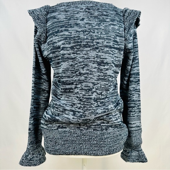 Evelyn Taylor - Navy Sweater with ruffles - Size: Large - Picture 3 of 6